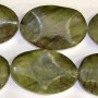 Green Stone Waffle Beads