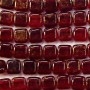 Tile Bead Golden Ruby