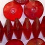 Wafer Red Vasaline beads